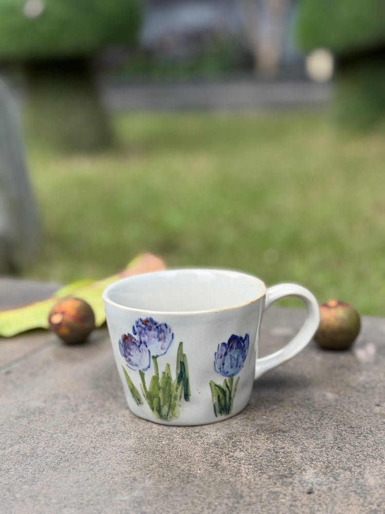 Blue Tulip Hand-Painted Mug