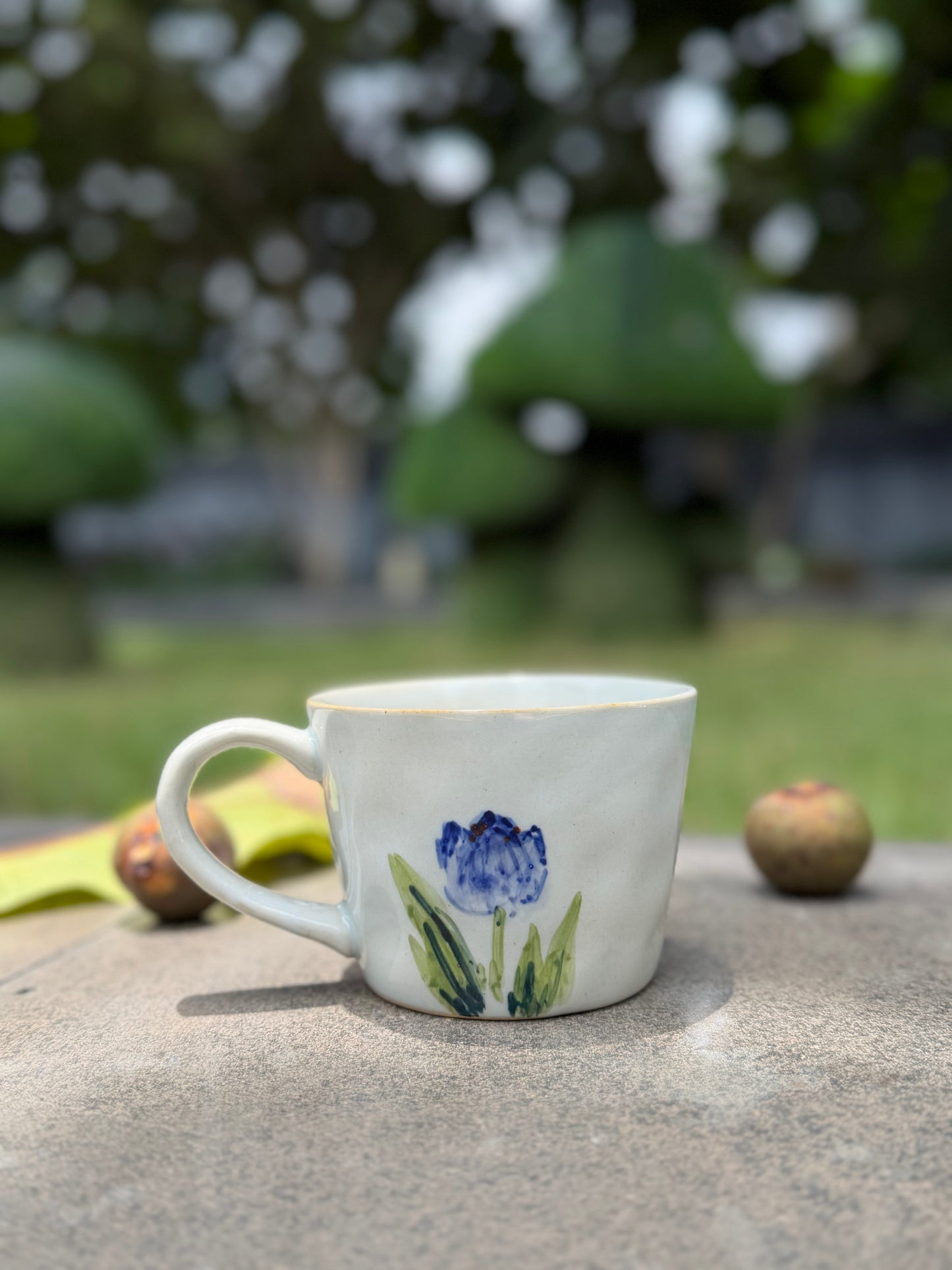 Blue Tulip Hand-Painted Mug