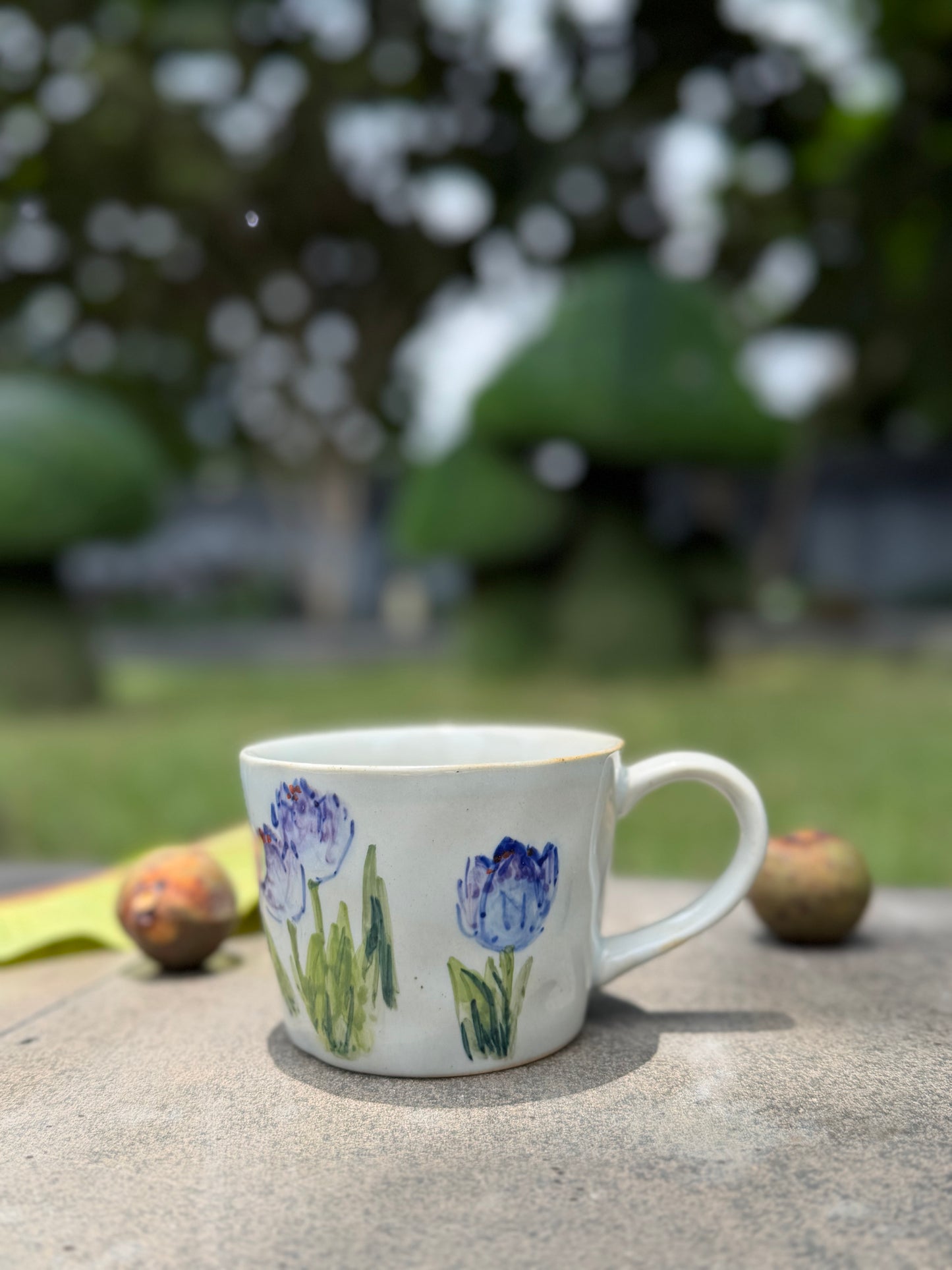 Blue Tulip Hand-Painted Mug