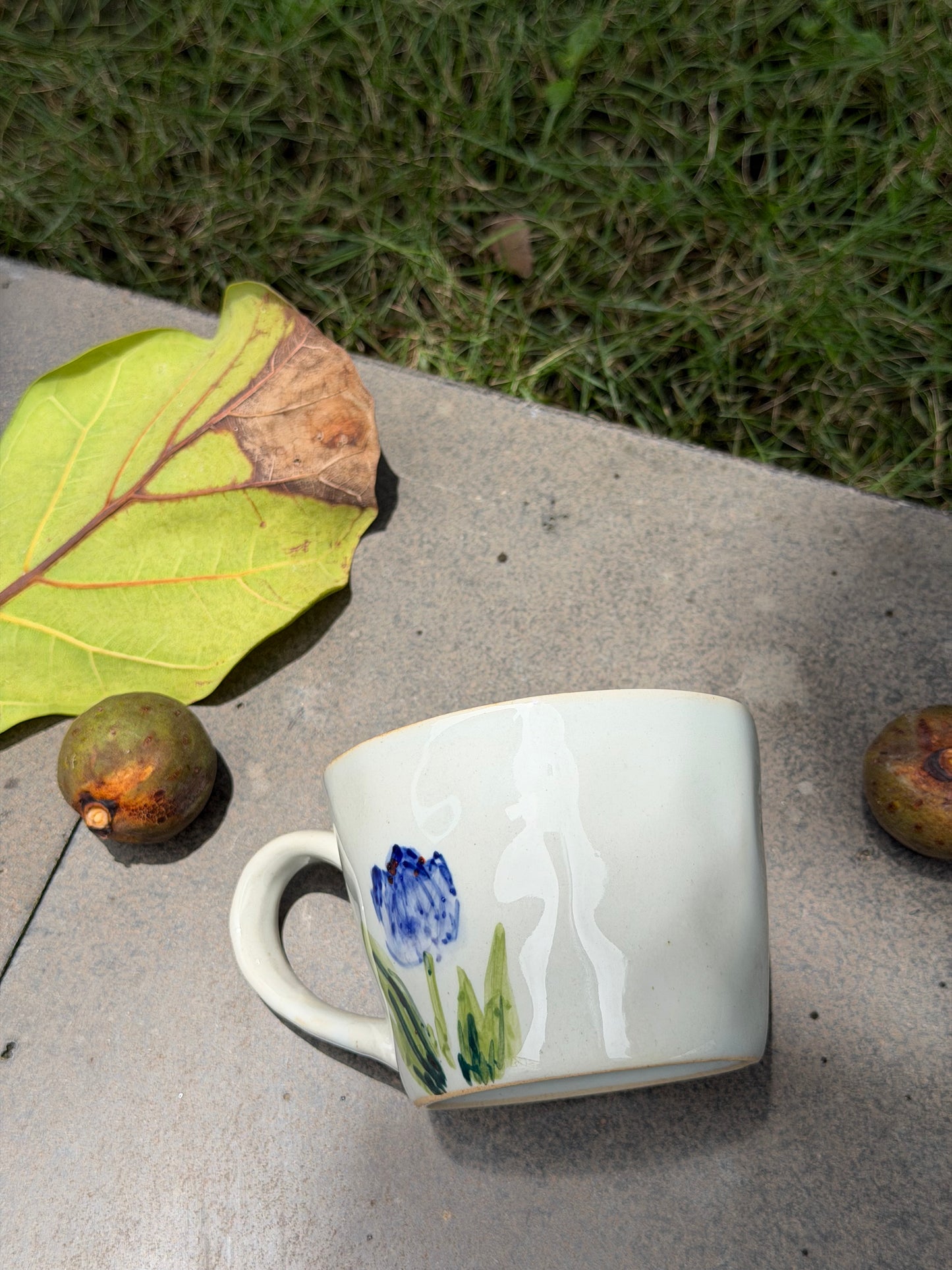 Blue Tulip Hand-Painted Mug