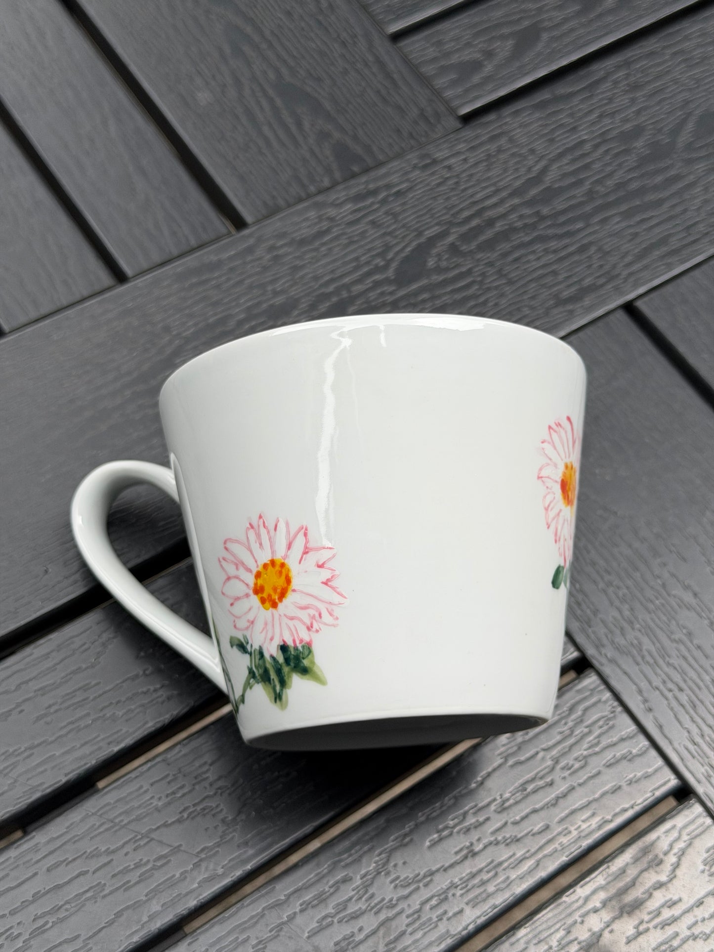 Blushing Daisy Hand-Painted Mug