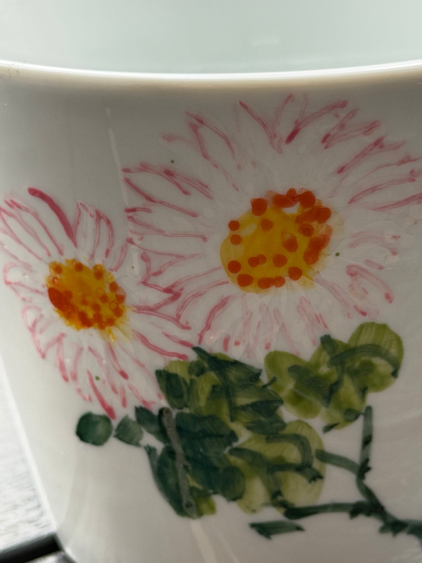 Blushing Daisy Hand-Painted Mug
