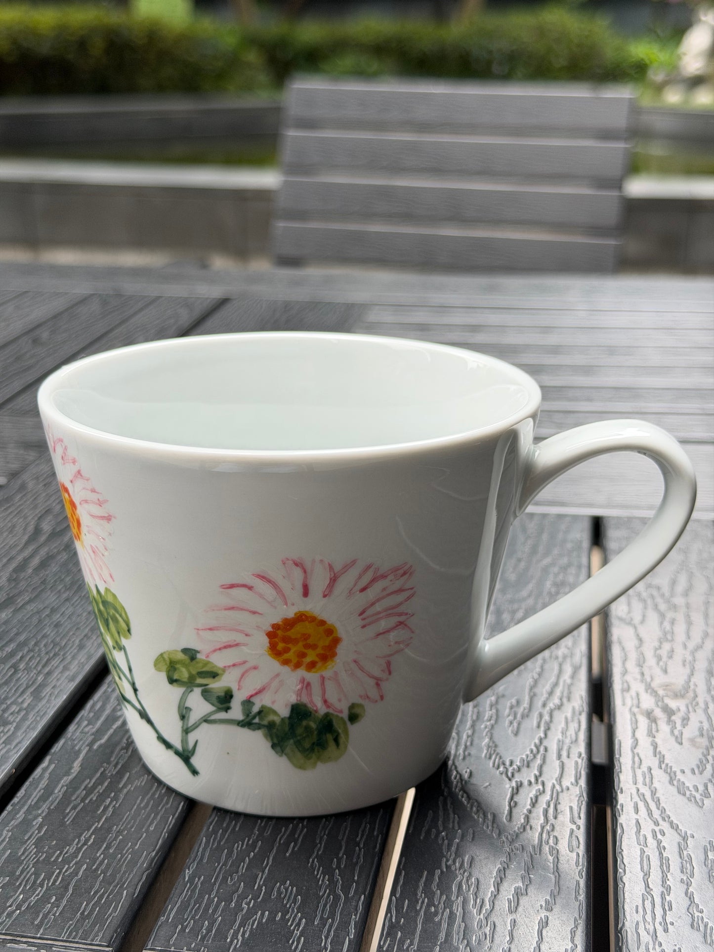 Blushing Daisy Hand-Painted Mug