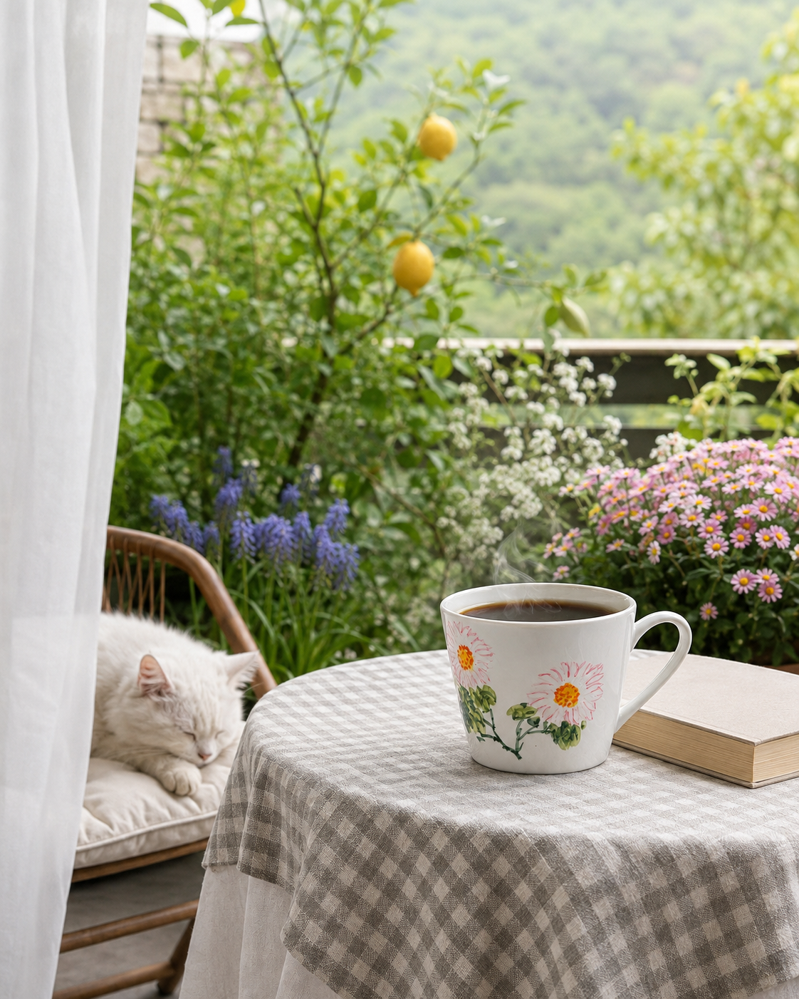 Blushing Daisy Hand-Painted Mug