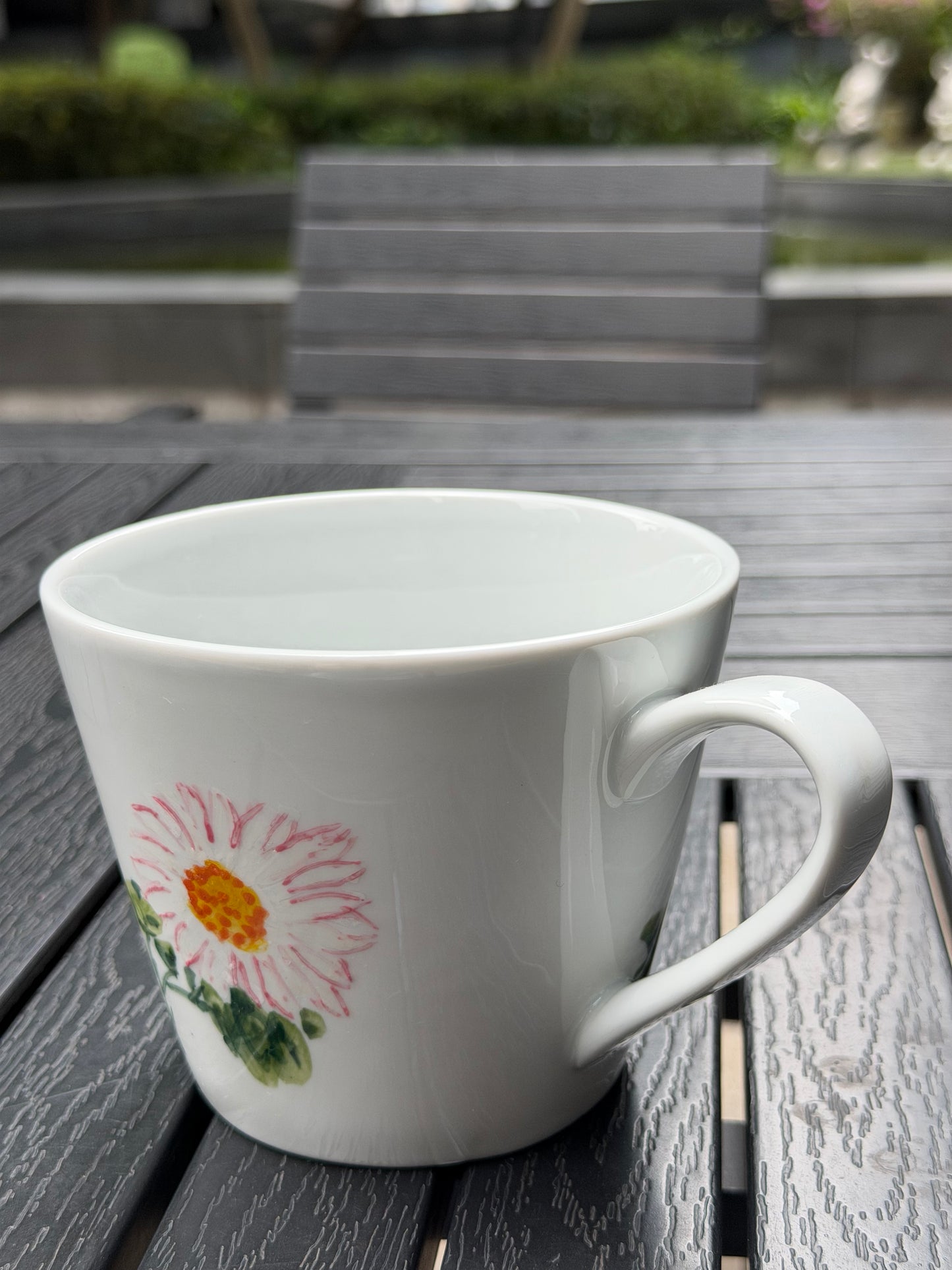 Blushing Daisy Hand-Painted Mug
