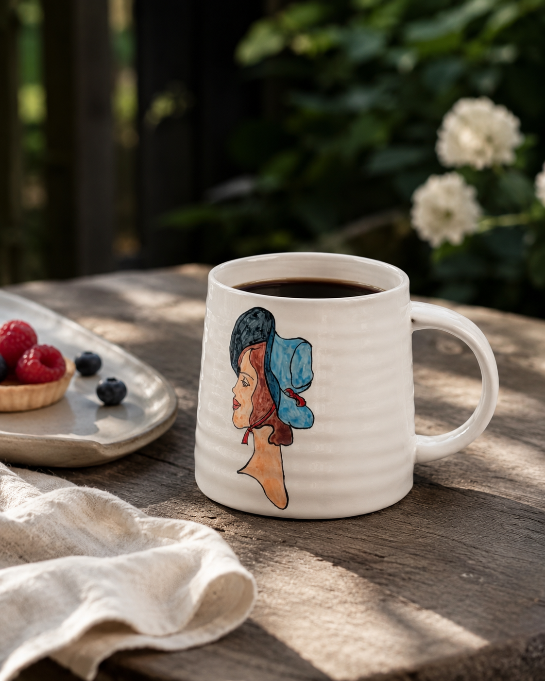 Rose Reverie Hand-Painted Ceramic Mug