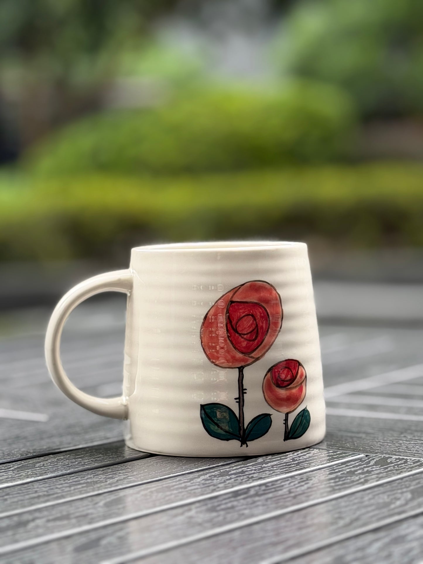 Rose Reverie Hand-Painted Ceramic Mug