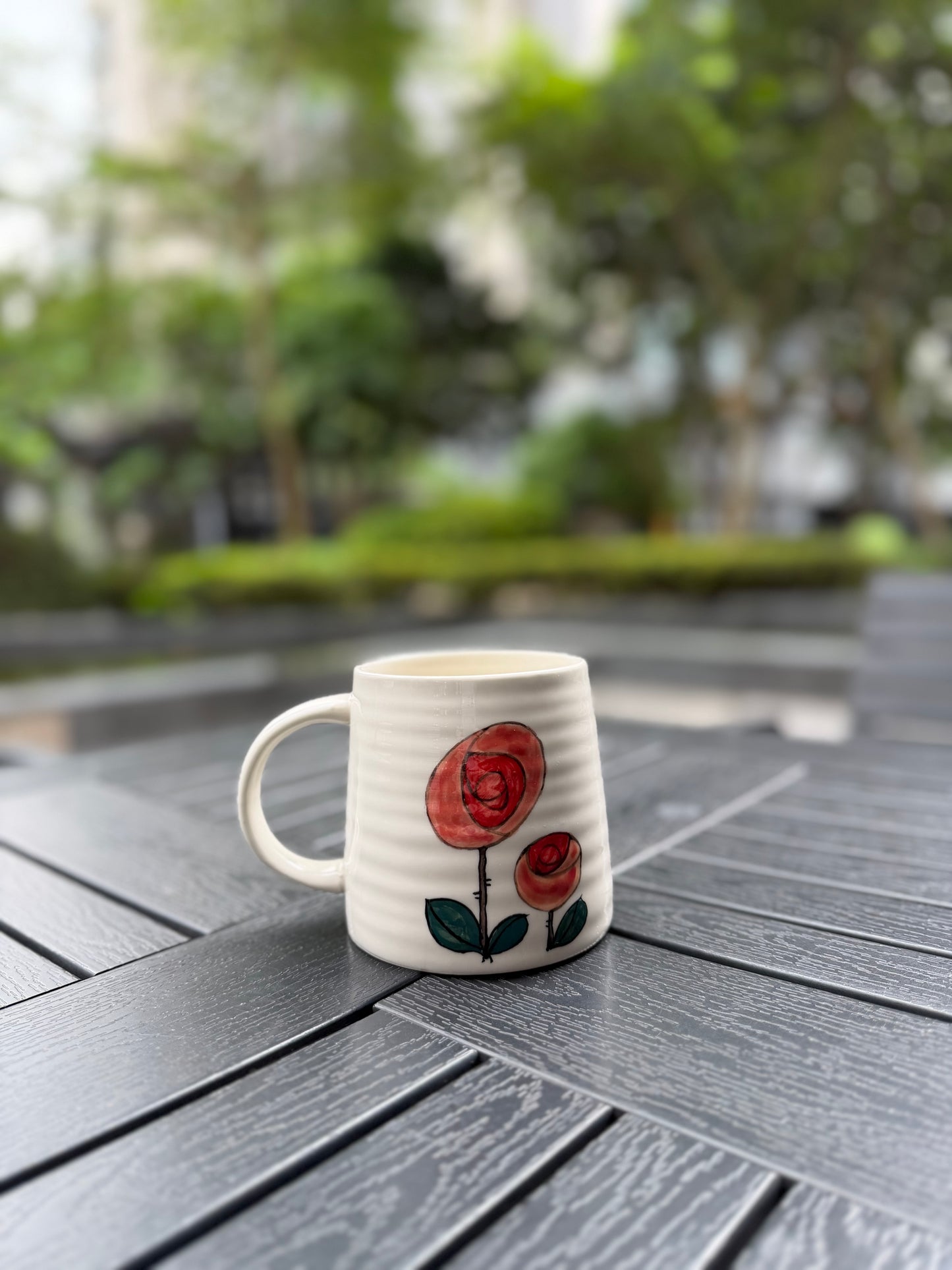 Rose Reverie Hand-Painted Ceramic Mug