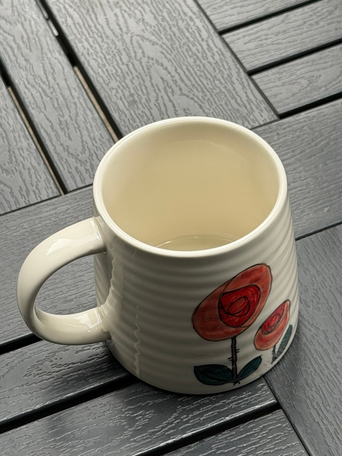 Rose Reverie Hand-Painted Ceramic Mug