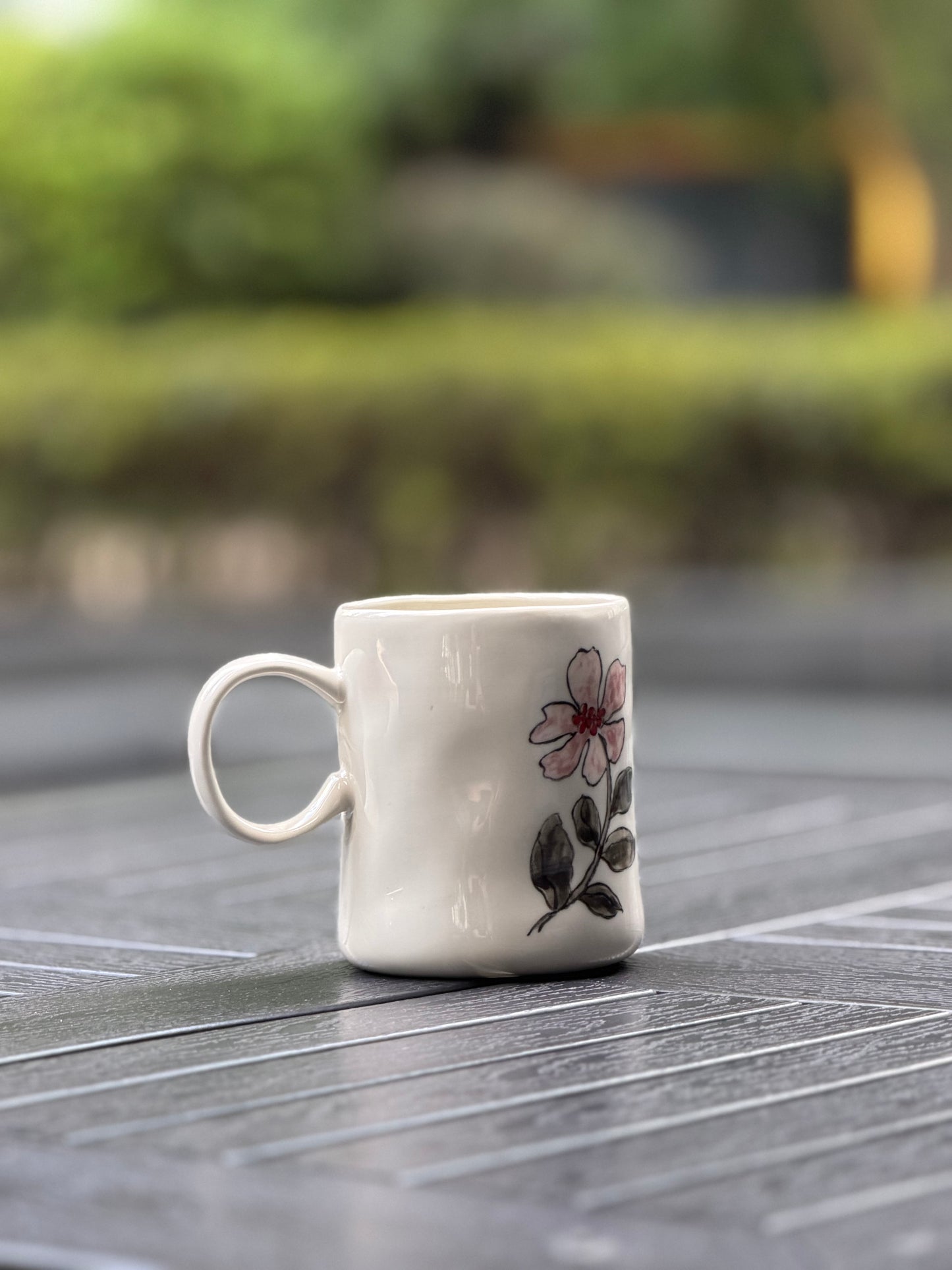 Scarlet Muse Hand-Painted Ceramic Mug