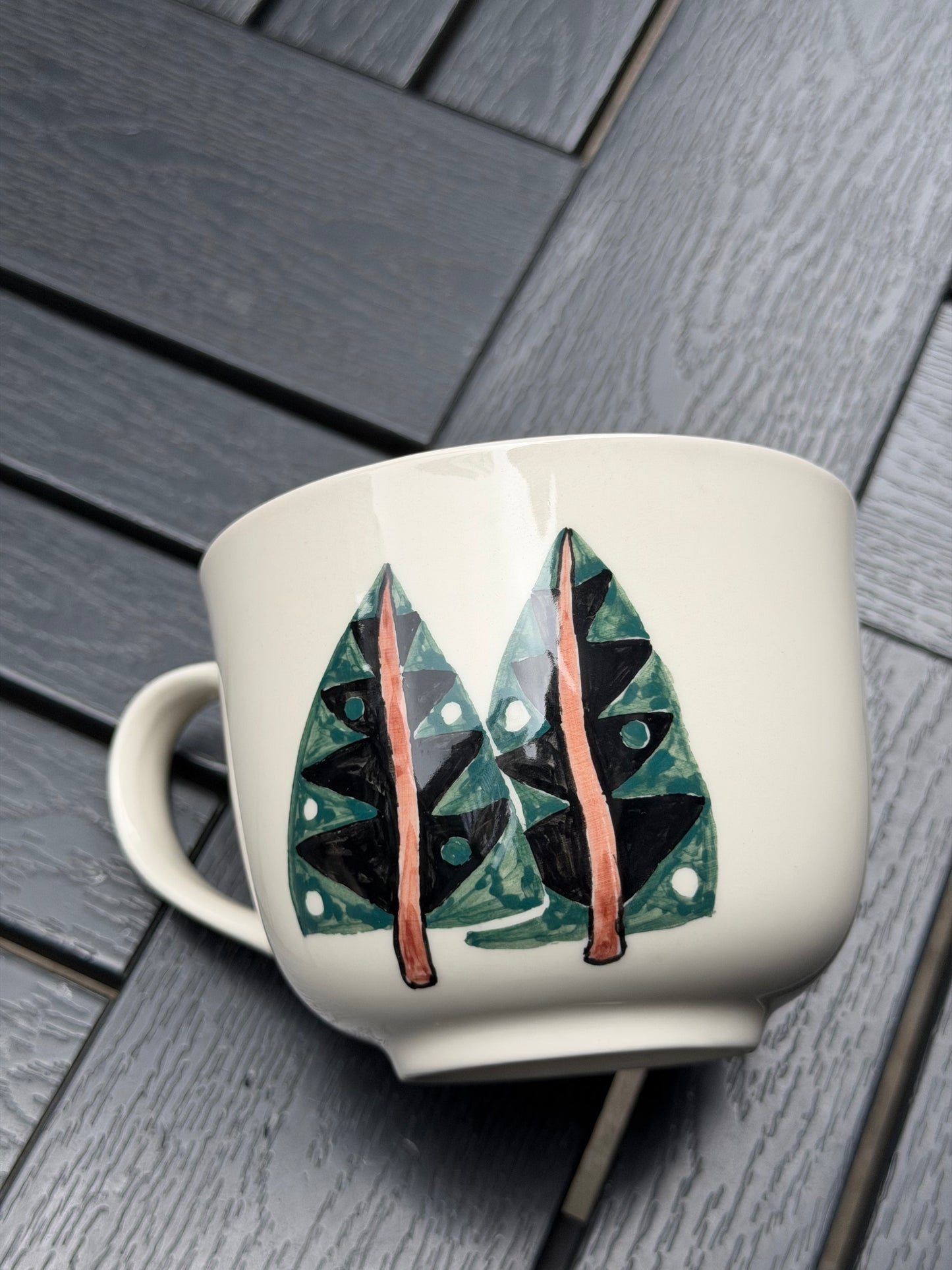 Woodland Deer Hand-Painted Mug