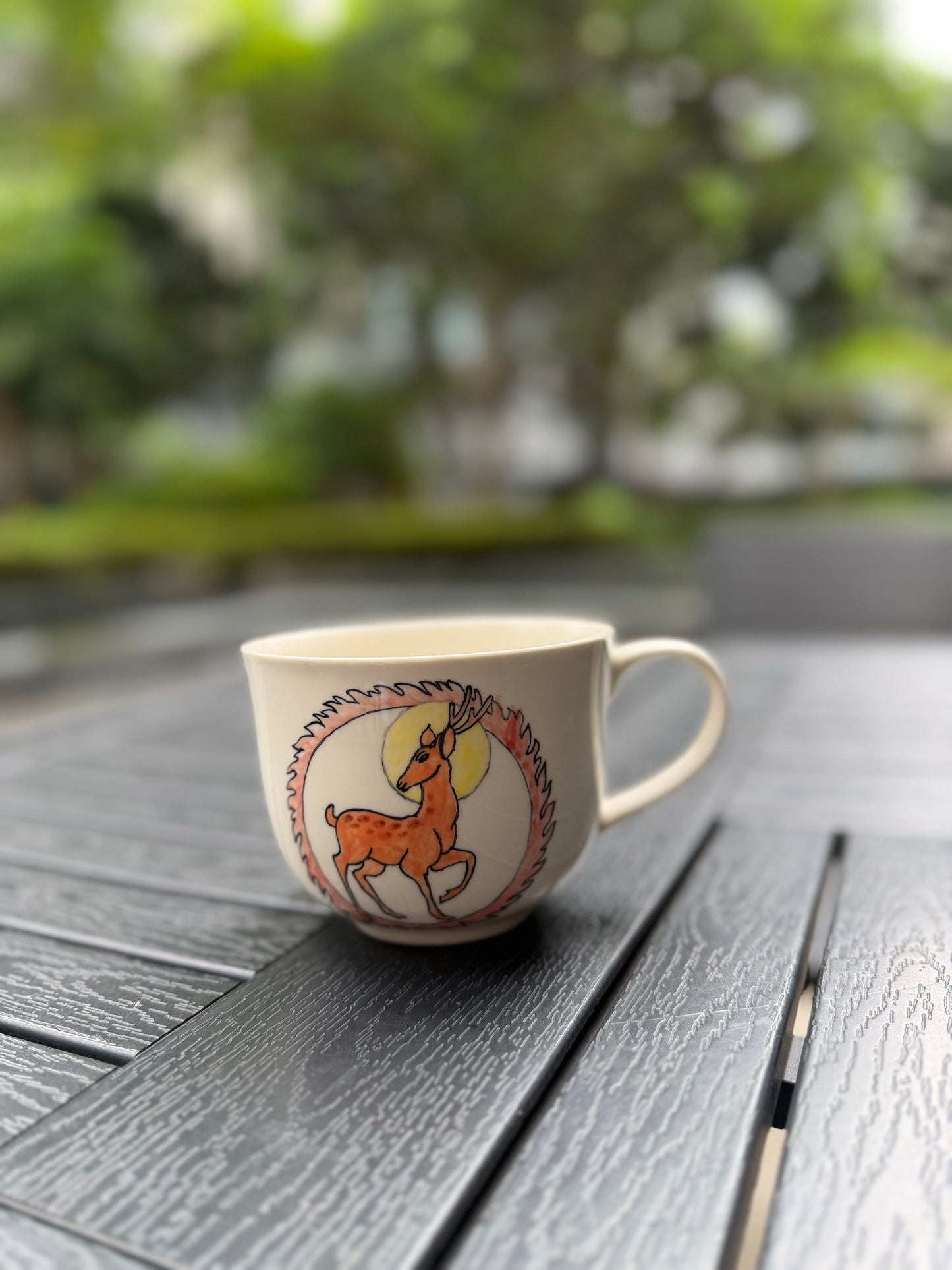Woodland Deer Hand-Painted Mug